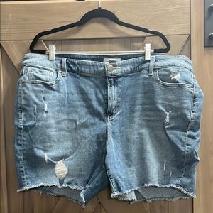 Distressed Denim Shorts